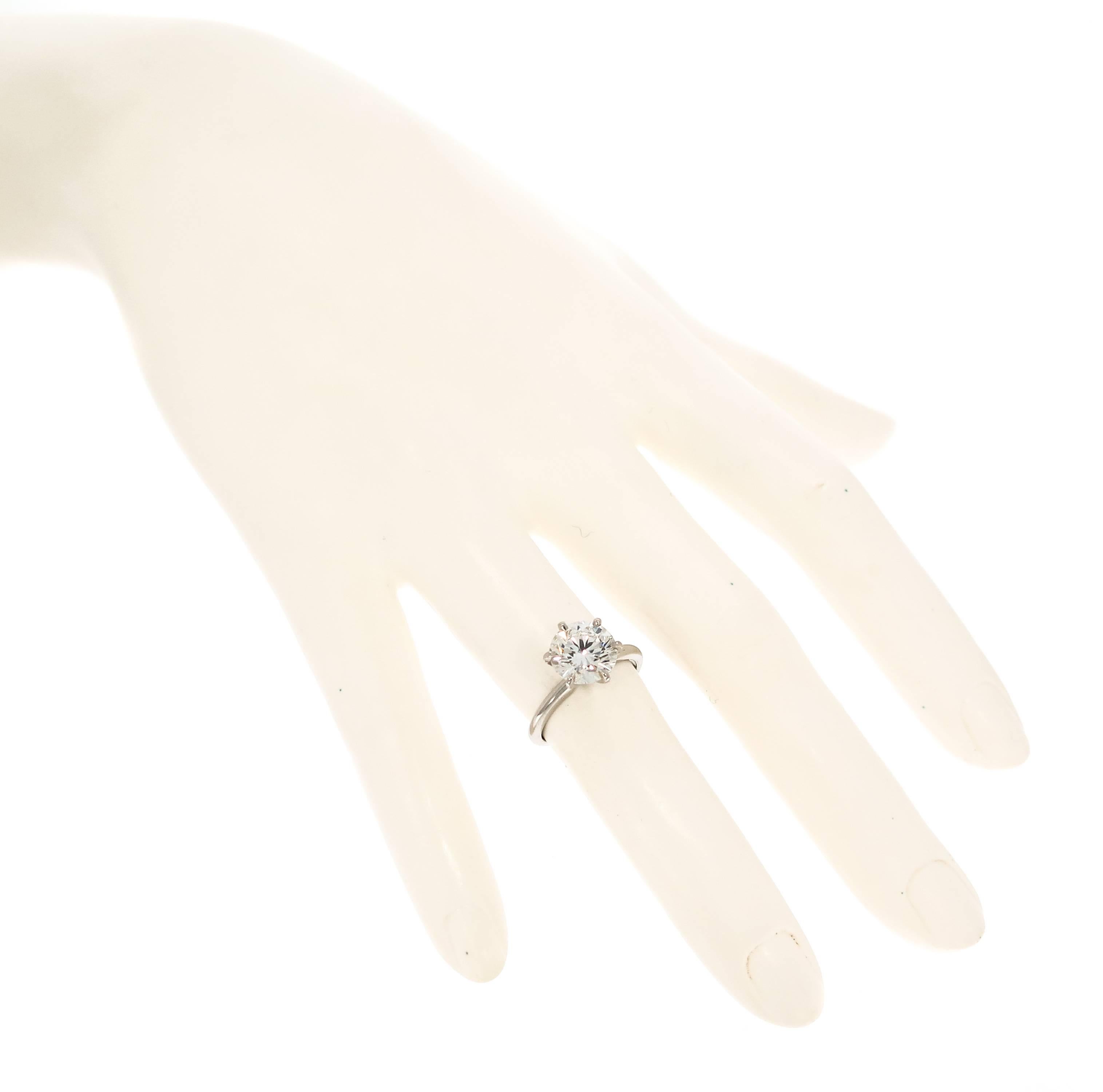 GIA Certified 2.58 Carat Round Diamond Engagement Ring In New Condition In Greenwich, CT