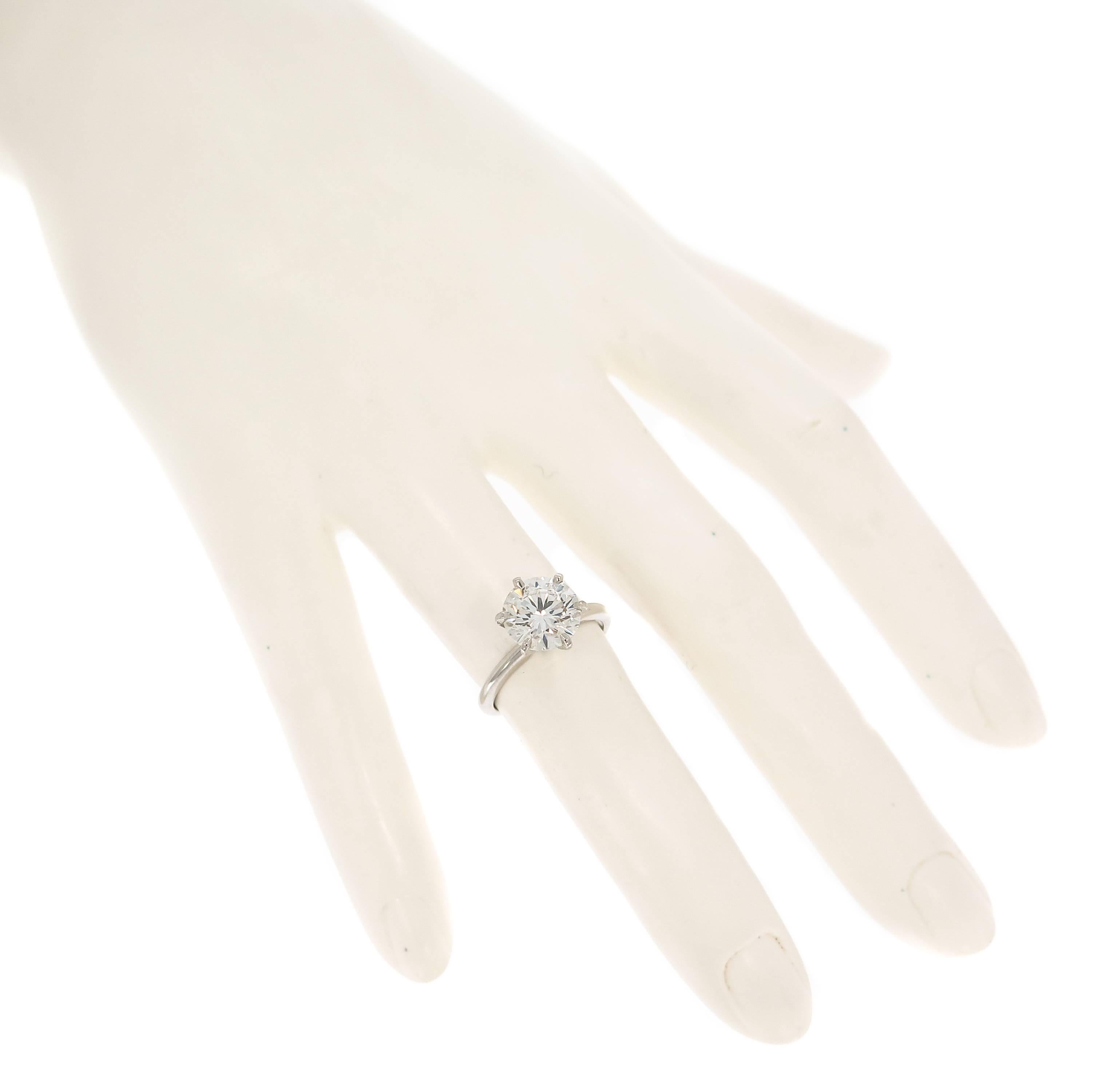 Women's GIA Certified 2.58 Carat Round Diamond Engagement Ring