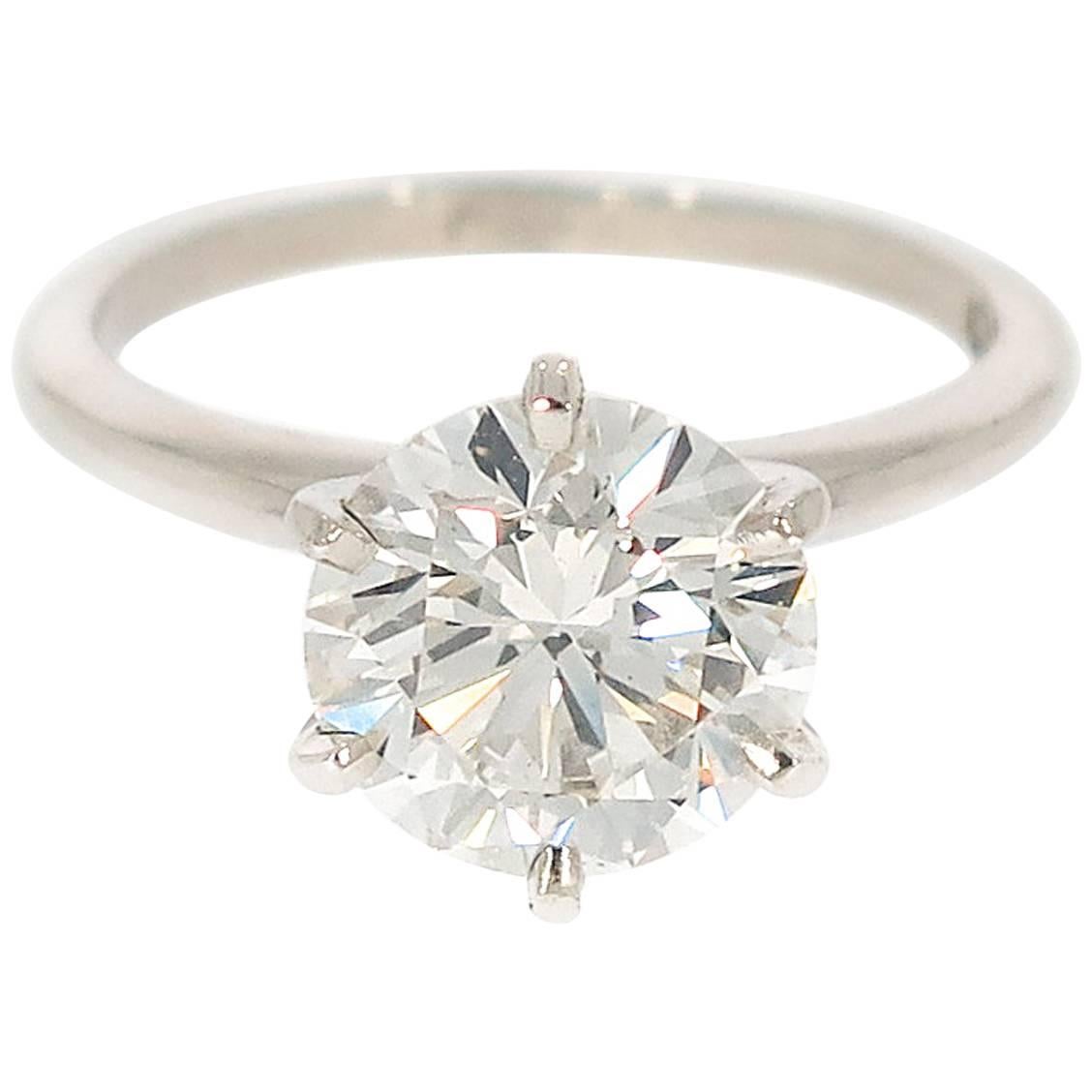GIA Certified 2.58 Carat Round Diamond Engagement Ring