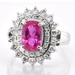 GIA Certified 2.58 Carat Untreated 'No Heat' Ruby Antique Ring set in Platinum