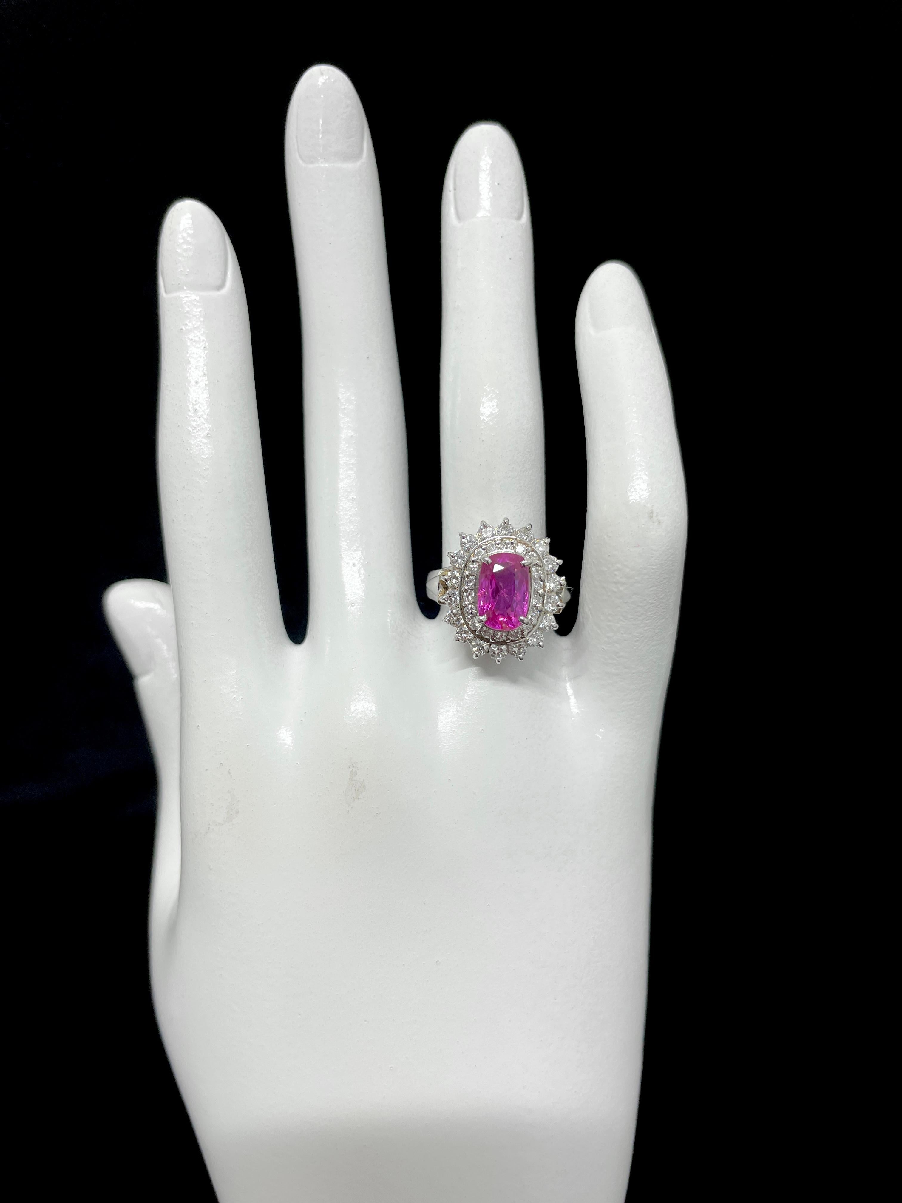 GIA Certified 2.58 Carat Untreated 'No Heat' Ruby Antique Ring set in Platinum 1