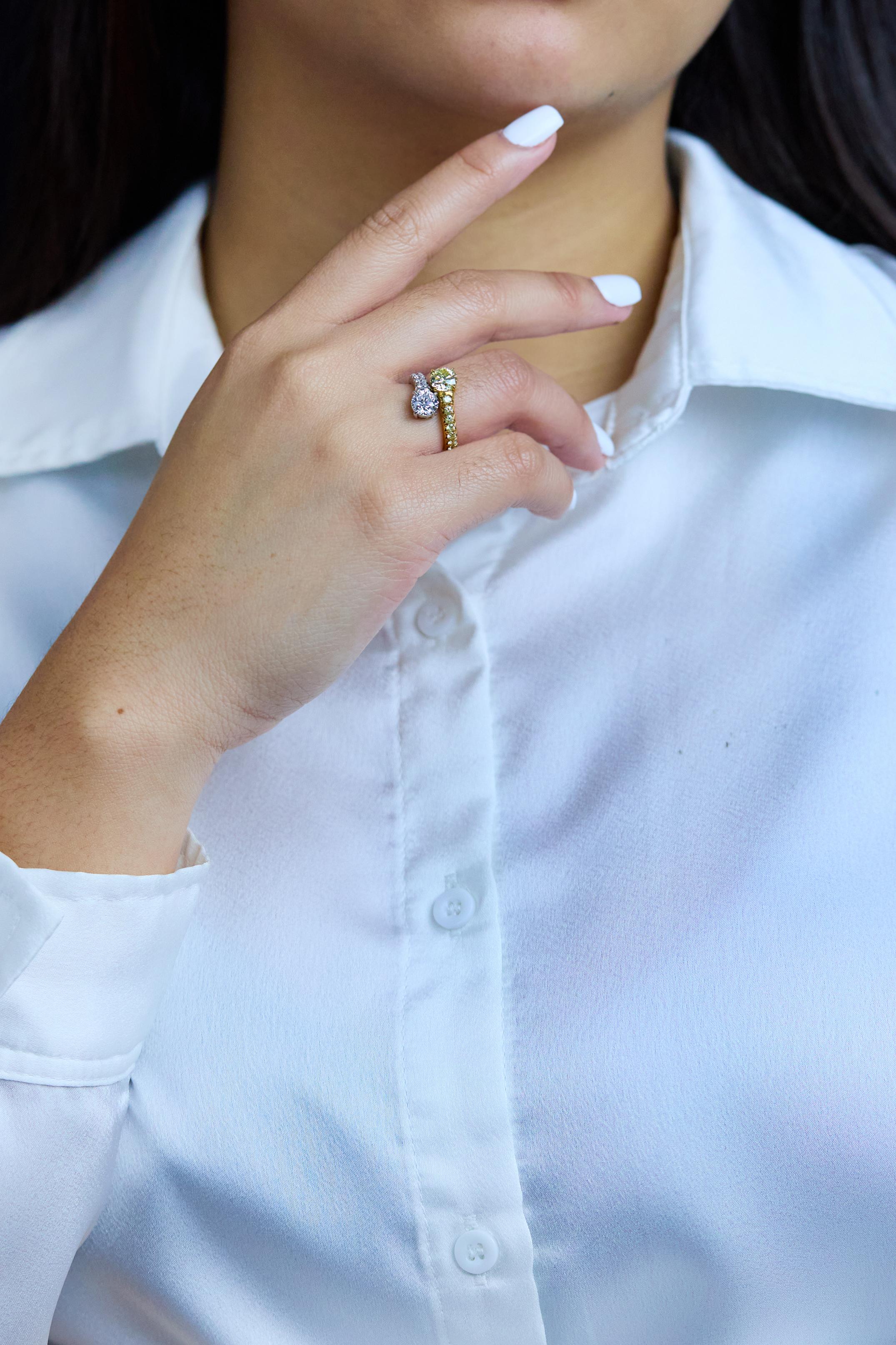 modern two-stone engagement ring