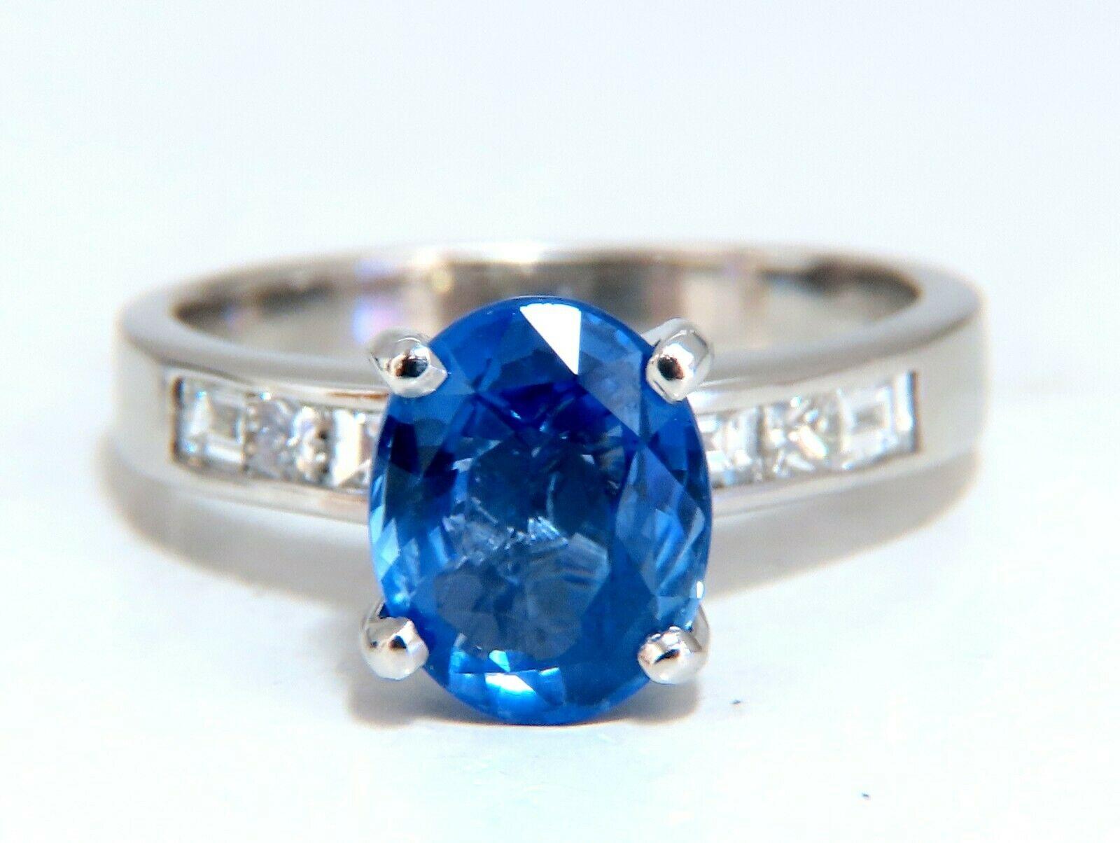 GIA Certified 2.58 Carat Natural No Heat Sapphire Diamond Ring Unheated ...