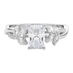 Bague en diamant certifié GIA 2.5ct Radiant Entwined Garden Flower Vine