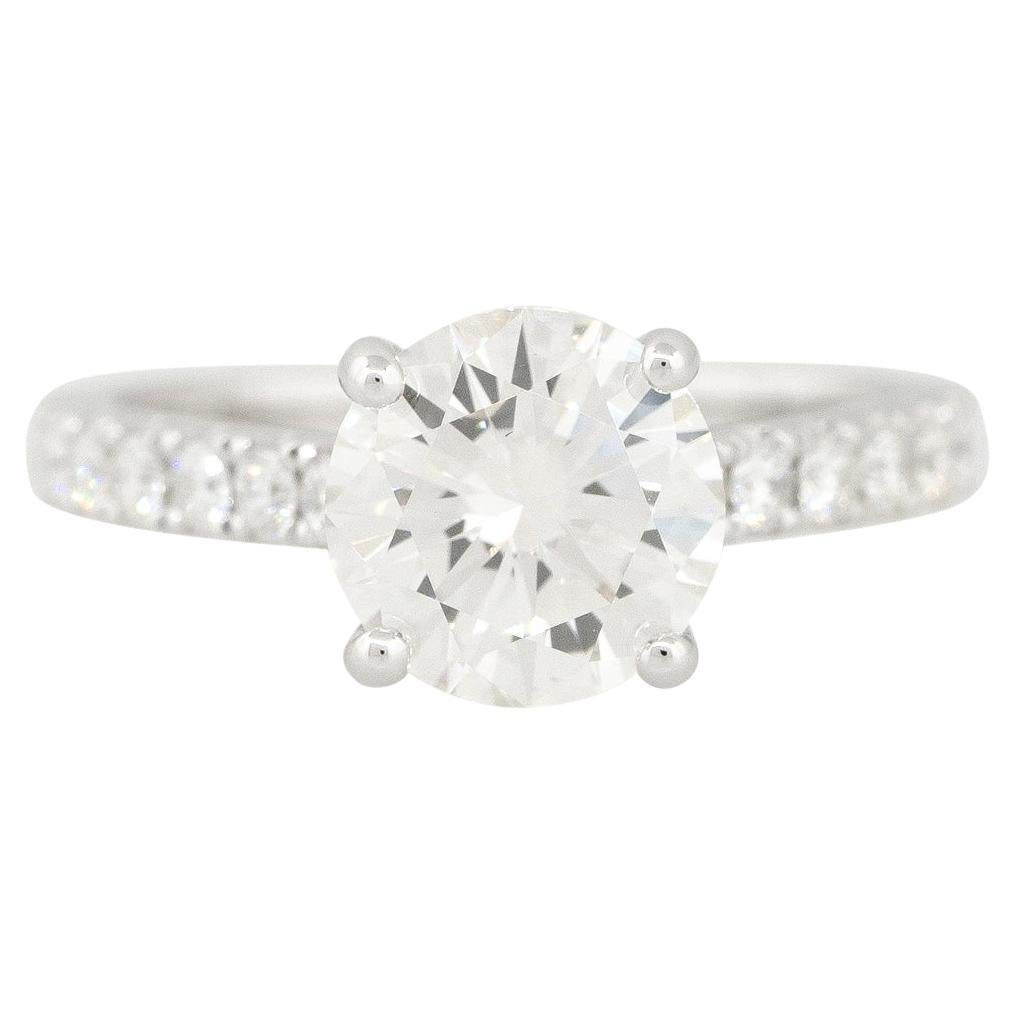 GIA Certified 2.6 Carat Round Brilliant Diamond Engagement Ring 18 Karat