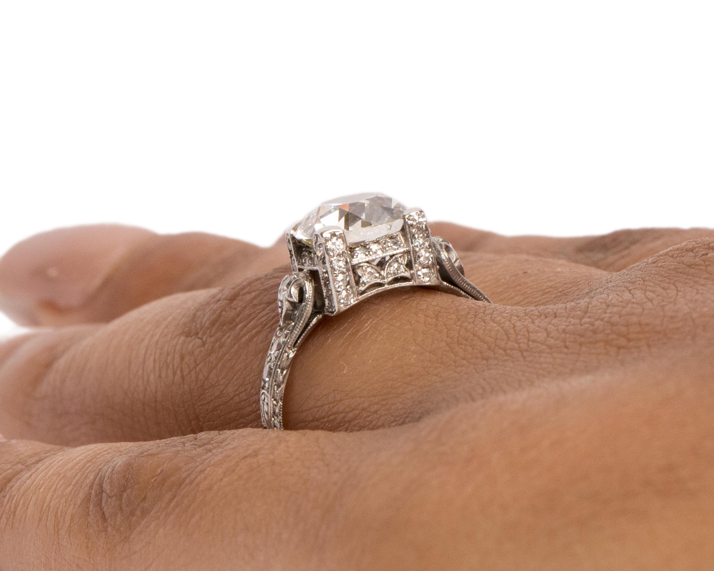 GIA Certified 2.60 Carat Diamond Platinum Engagement Ring 4