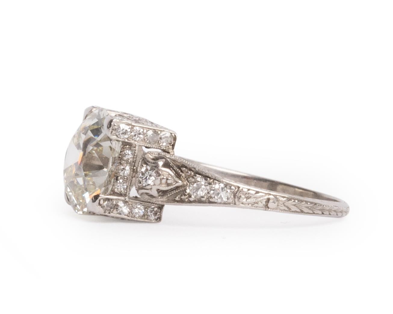 Edwardian GIA Certified 2.60 Carat Diamond Platinum Engagement Ring