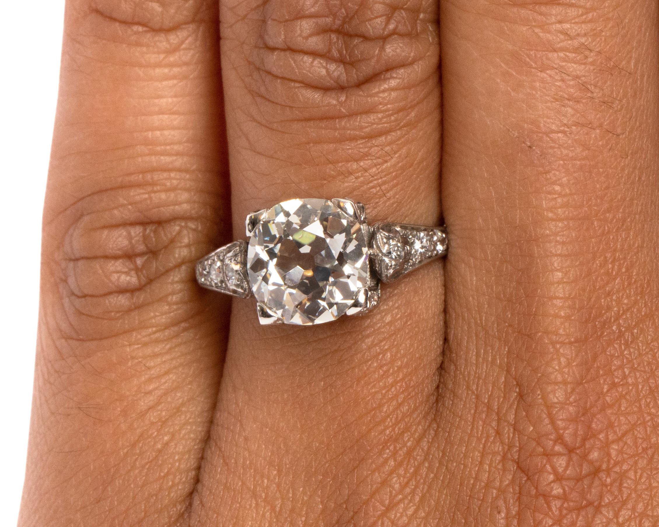 Women's or Men's GIA Certified 2.60 Carat Diamond Platinum Engagement Ring