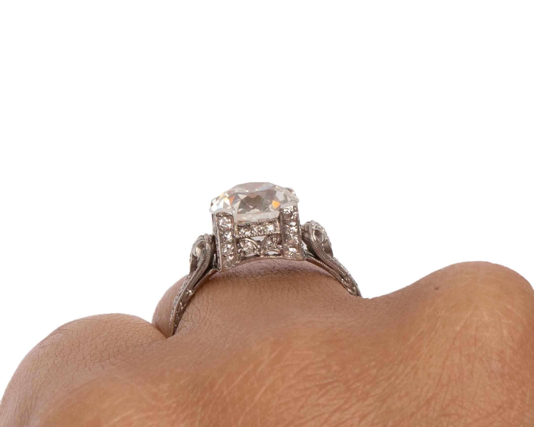 GIA Certified 2.60 Carat Diamond Platinum Engagement Ring 1