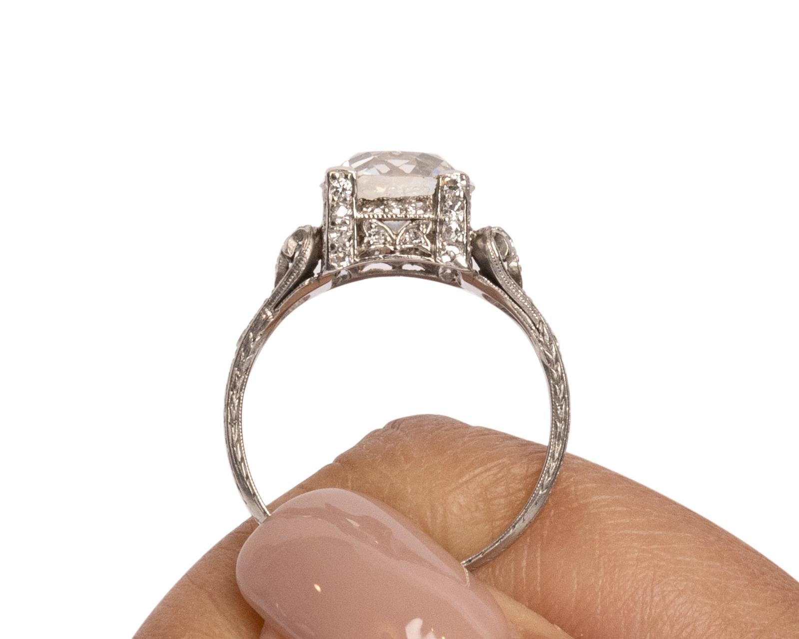 GIA Certified 2.60 Carat Diamond Platinum Engagement Ring 3
