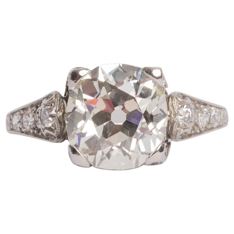 GIA Certified 2.60 Carat Diamond Platinum Engagement Ring