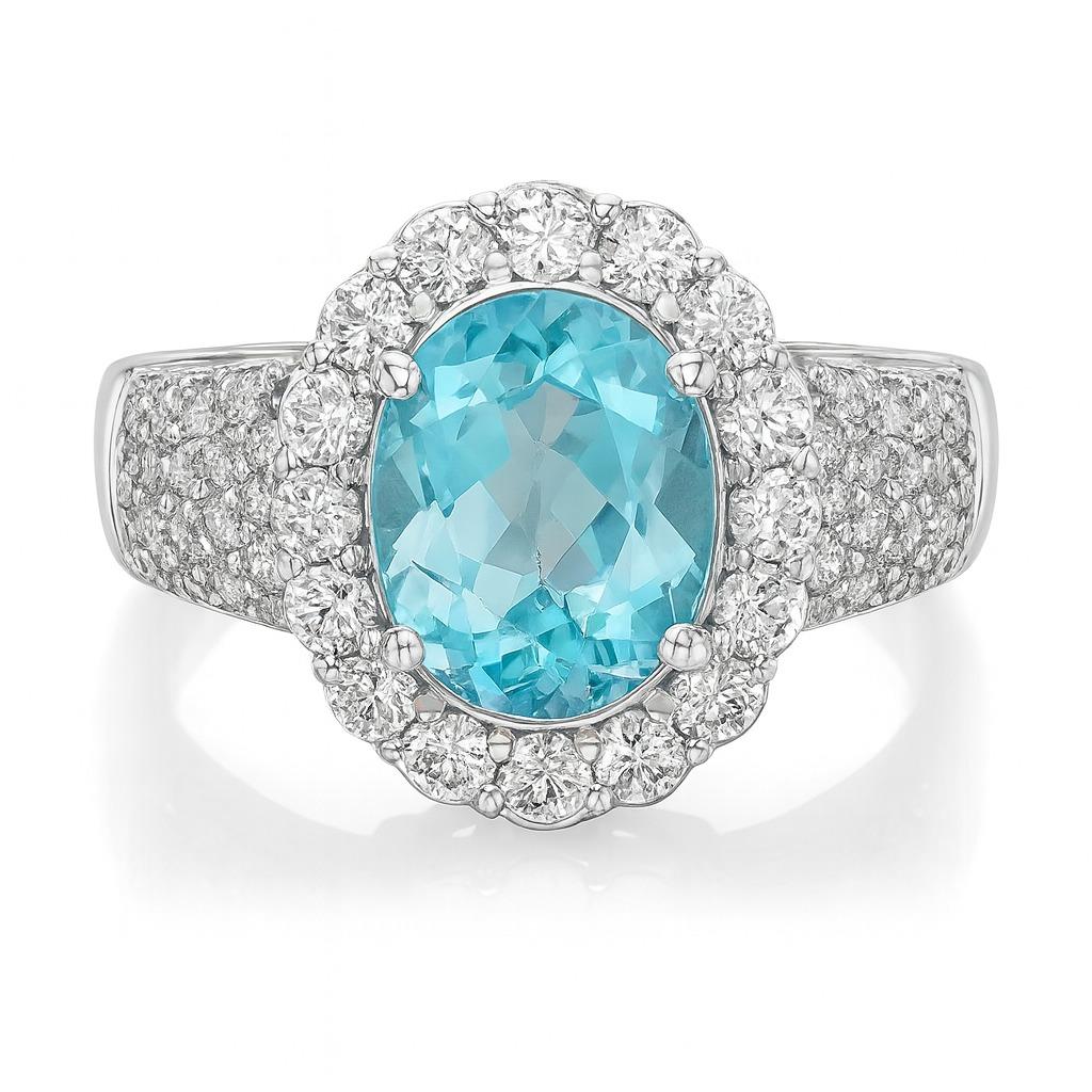 Bague en or 18 carats certifiée GIA avec tourmaline et diamant de 2,60 carats Excellent état - En vente à Chicago, IL
