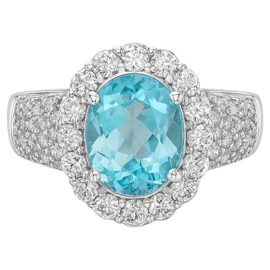 Bague en or 18 carats certifiée GIA avec tourmaline et diamant de 2,60 carats en vente