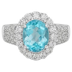 Bague en or 18 carats certifiée GIA avec tourmaline et diamant de 2,60 carats