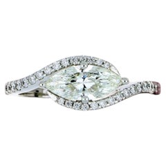 GIA Certified 2.60 Carats D VVS1 Marquise Diamond East-West Ring 18K White Gold