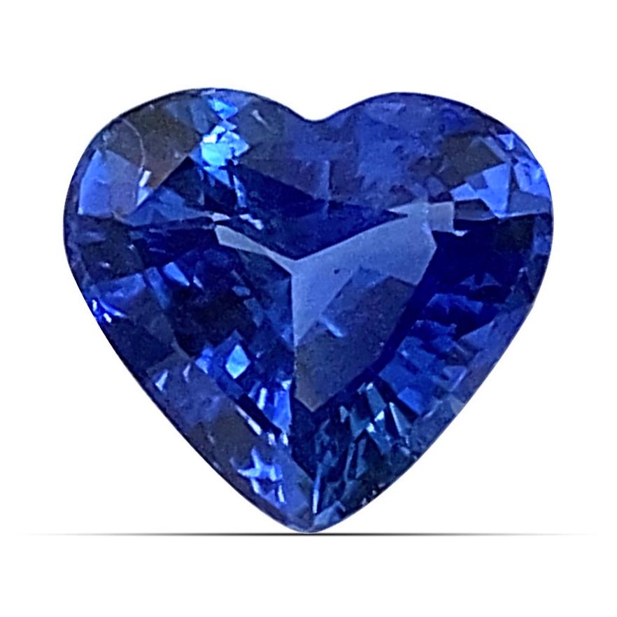 Women's or Men's GIA Certified 2.60 Carats Heated Blue Sapphire  For Sale