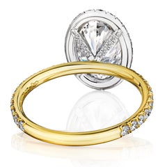 Bague de fiançailles Victoria avec diamant ovale de 2,61 carats D VVS2 certifié par le GIA