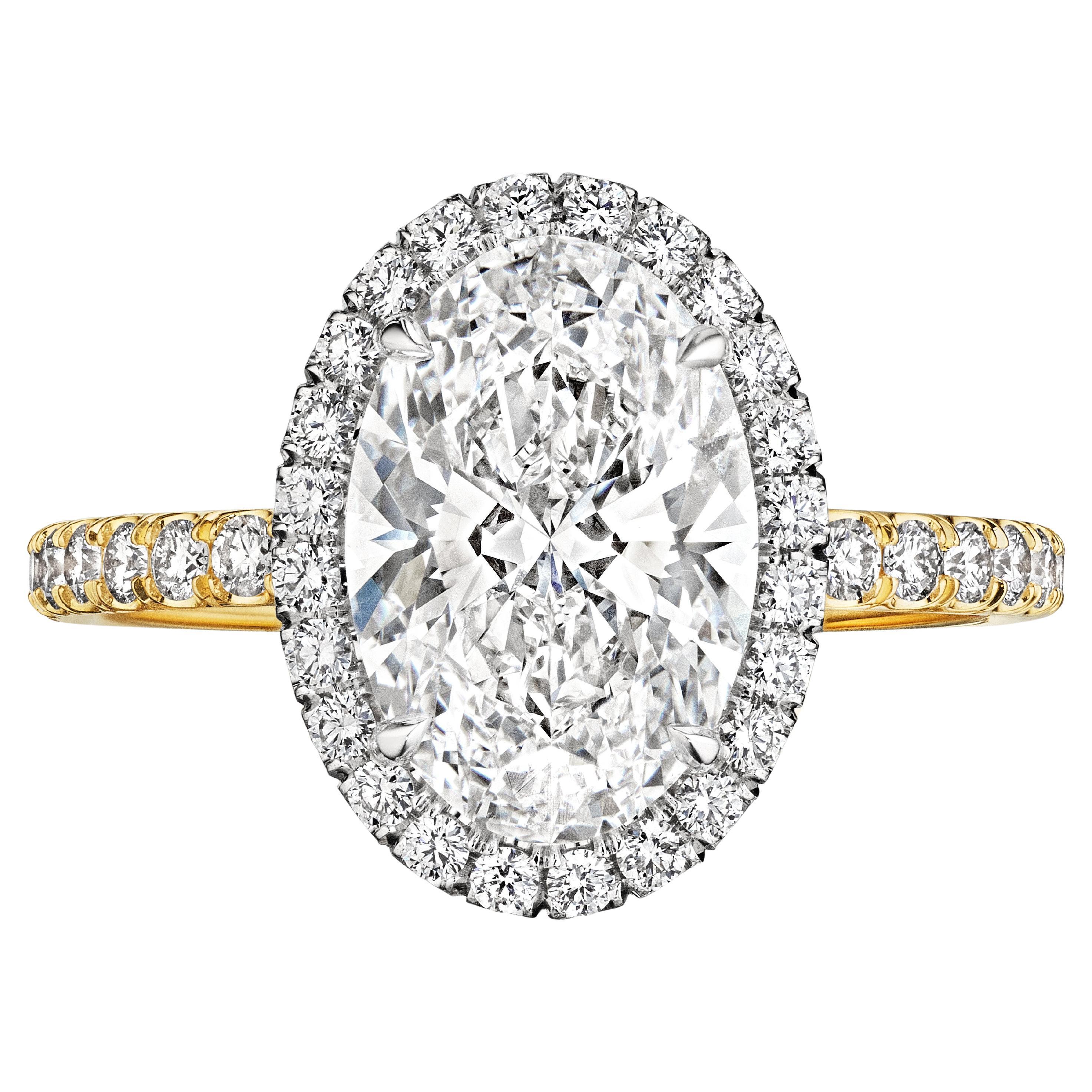 GIA Certified 2.61 Carat D VVS2 Oval Diamond Engagement Ring "Victoria"