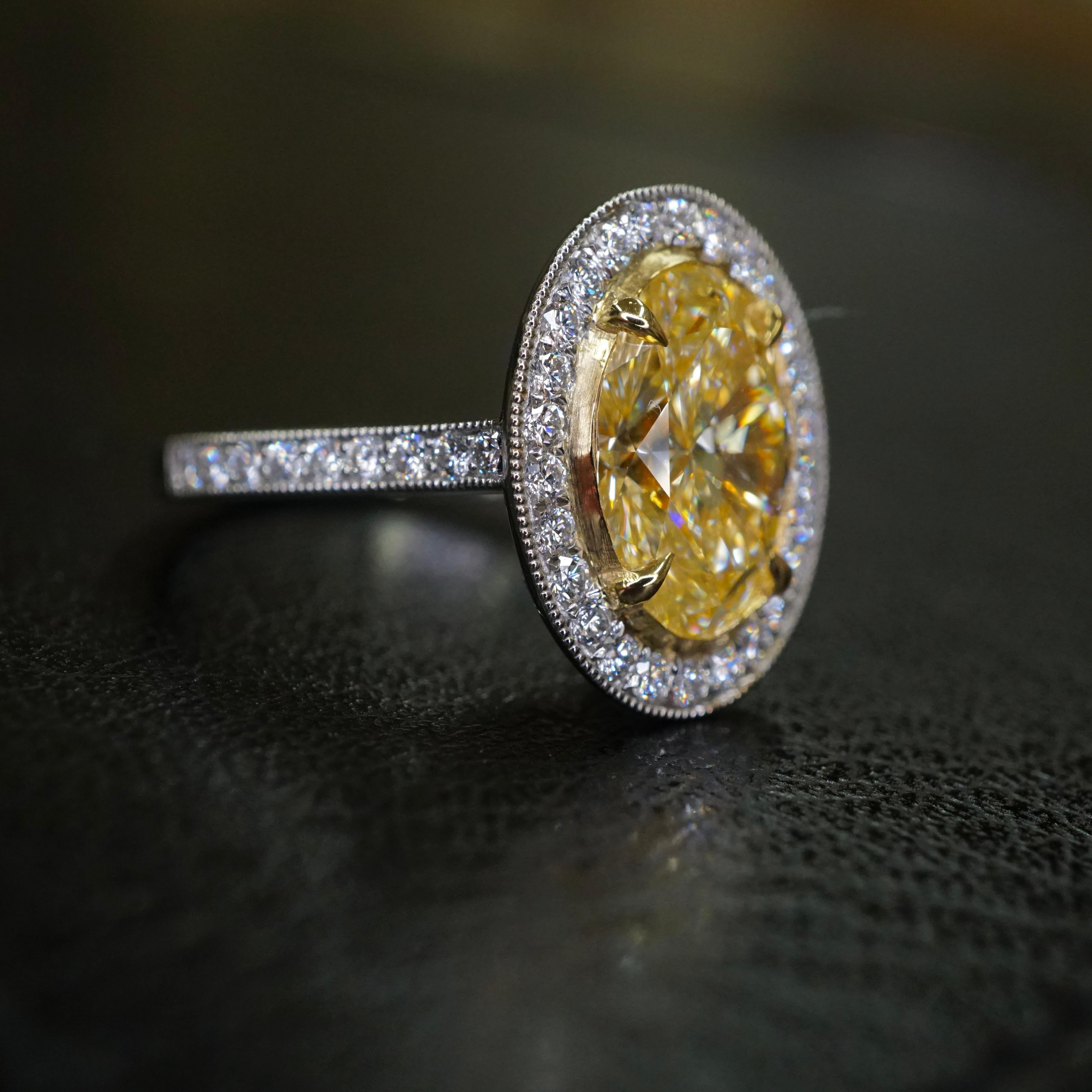 yellow diamond marquise ring