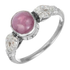 GIA Certified 2.61 Carat Star Ruby Diamond Platinum Art Deco Engagement Ring
