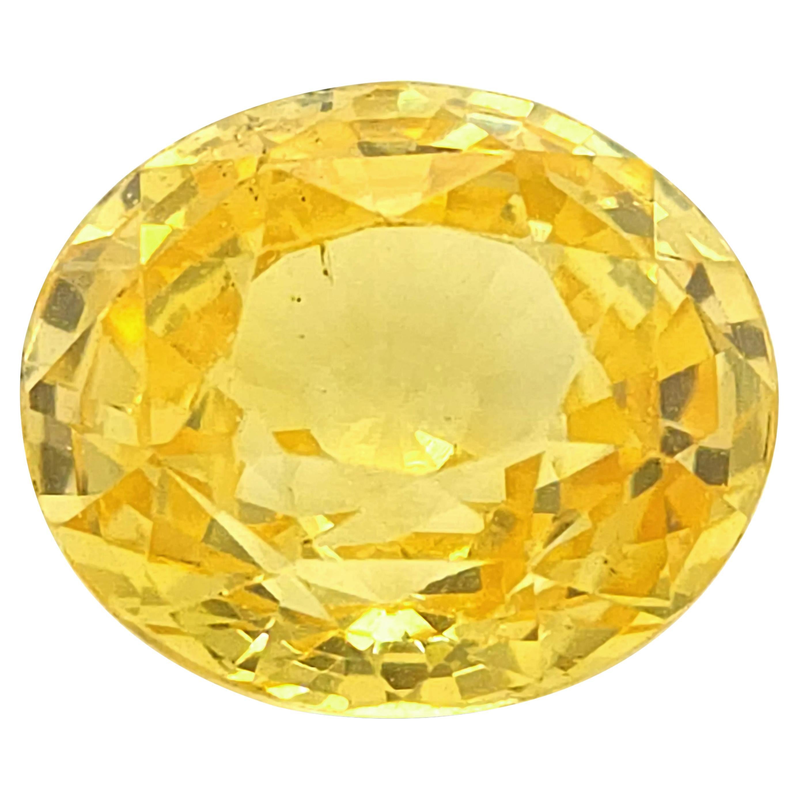 GIA Certified 2.62 Carats Heated Yellow Sapphire For Sale