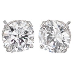 GIA Certified 2.63 Carat Diamond Platinum Gold Stud Earrings GIA Certified 2.63 Carat Diamond Platinum Gold Stud Earrings