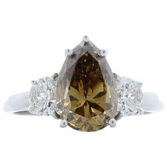GIA Certified 2.63 Carat Fancy Brown Diamond Cocktail Ring in 18 Karat Gold
