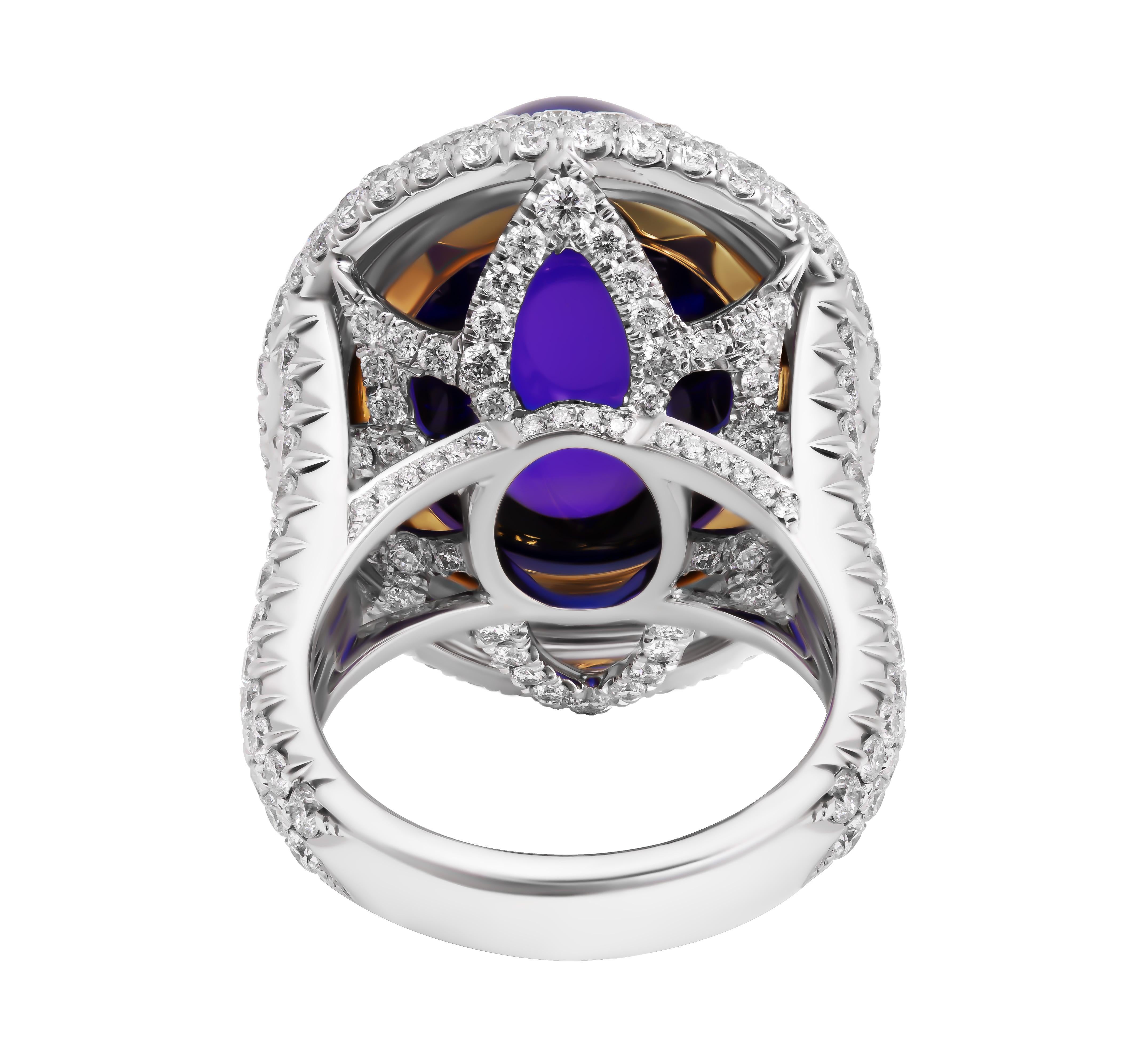 tanzanite cabochon ring