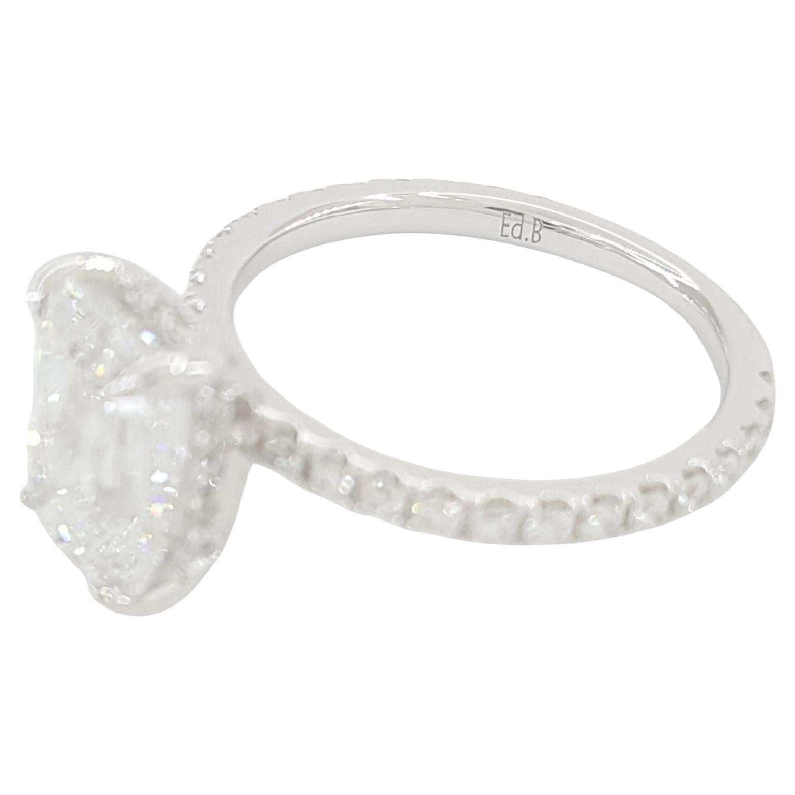 Contemporain Bague de fiançailles certifiée GIA avec diamant croisé de 2,64 carats en vente