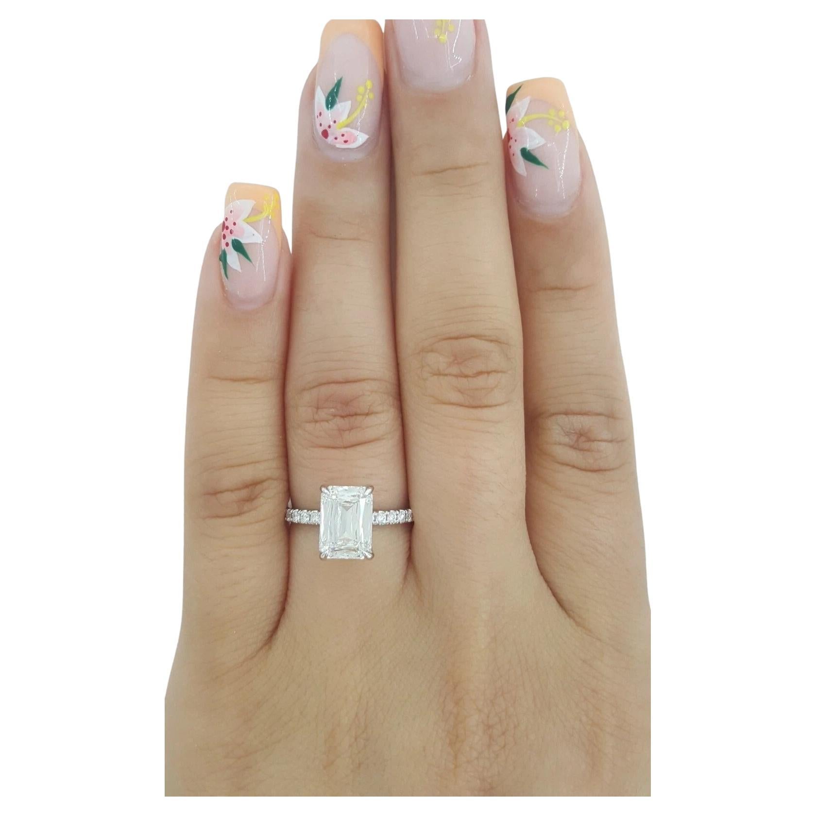Bague de fiançailles certifiée GIA avec diamant croisé de 2,64 carats Neuf - En vente à Chicago, IL