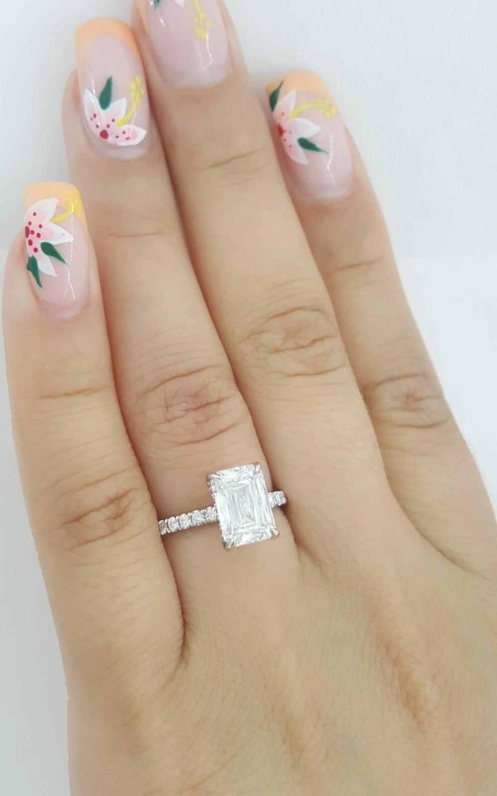 Bague de fiançailles certifiée GIA avec diamant croisé de 2,64 carats Unisexe en vente
