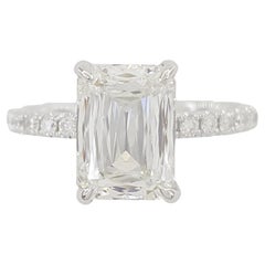 Bague de fiançailles certifiée GIA avec diamant croisé de 2,64 carats