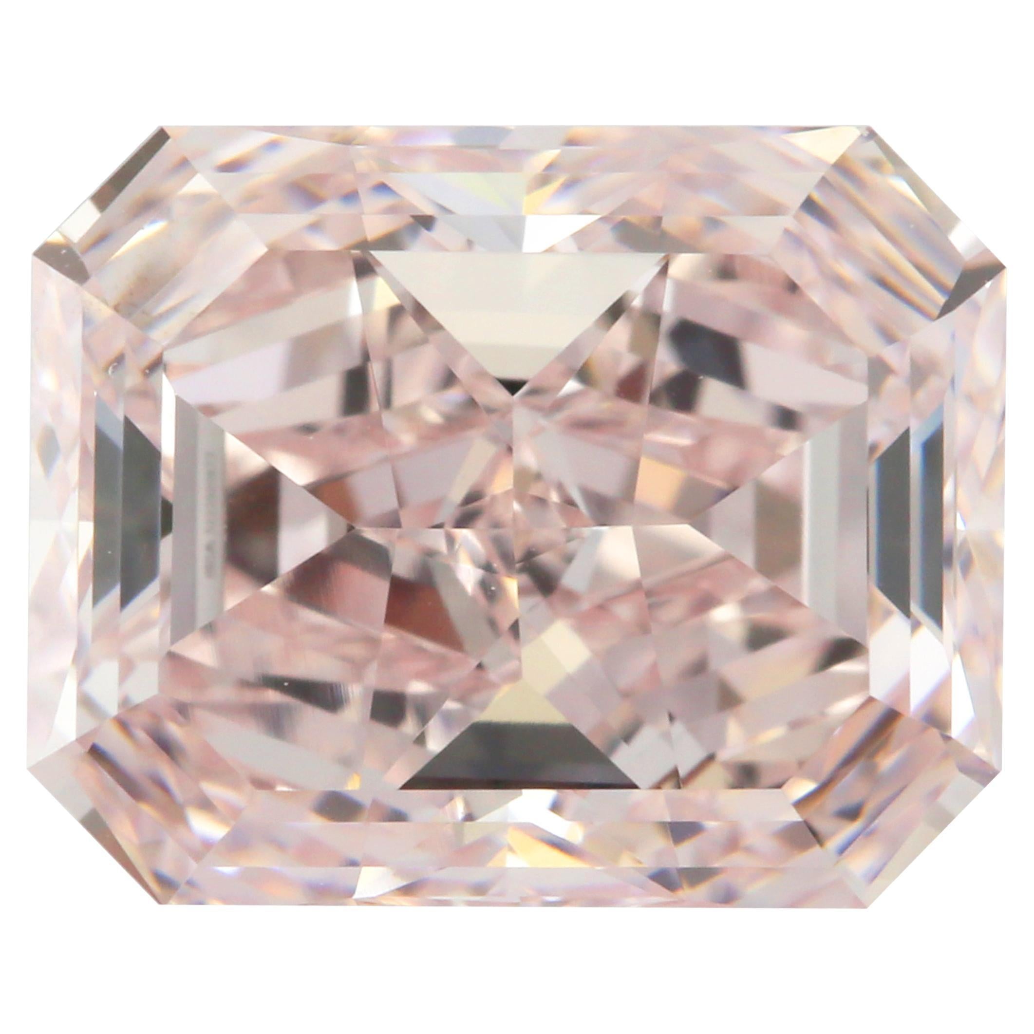 GIA Certified 2.64 Fancy Light Pink Radiant Cut Diamond