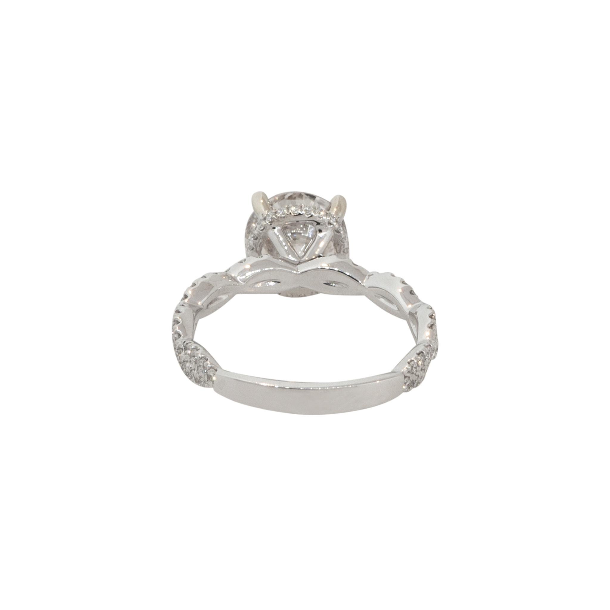Women's GIA Certified 2.65 Carat Diamond Twisted Engagement Ring 18 Karat in Stock For Sale