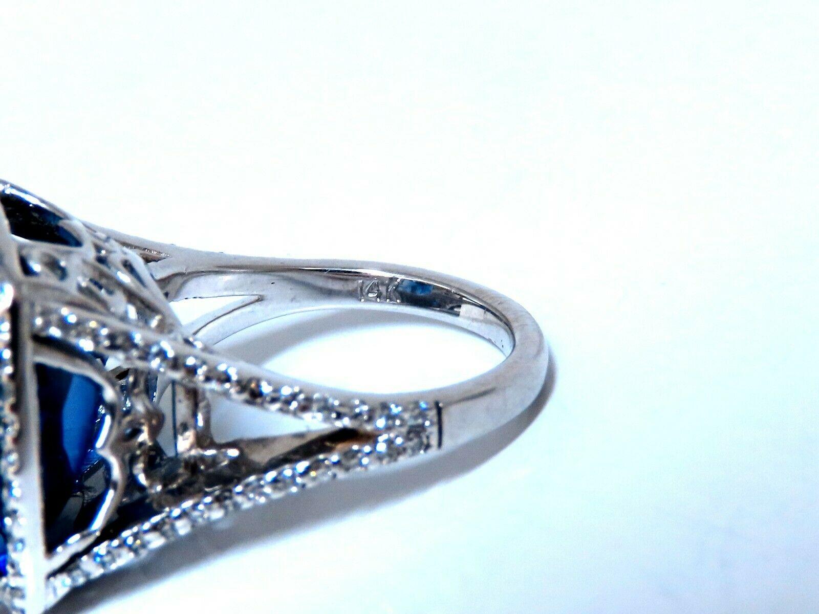 Cushion Cut GIA Certified 26.54ct Lab Sapphire Diamonds Ring 14kt
