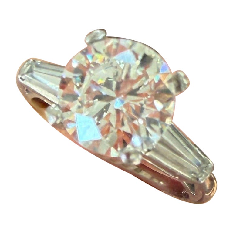 GIA-zertifizierter 2,65ct runder Brillant-Diamant-Verlobungsring in Platin