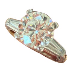 GIA Certified 2.65ct Round Brilliant Diamond Engagement Ring in Platinum