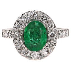 GIA Certified 2.66 Carat Emerald Diamond 14 Karat White Gold Engagement Ring