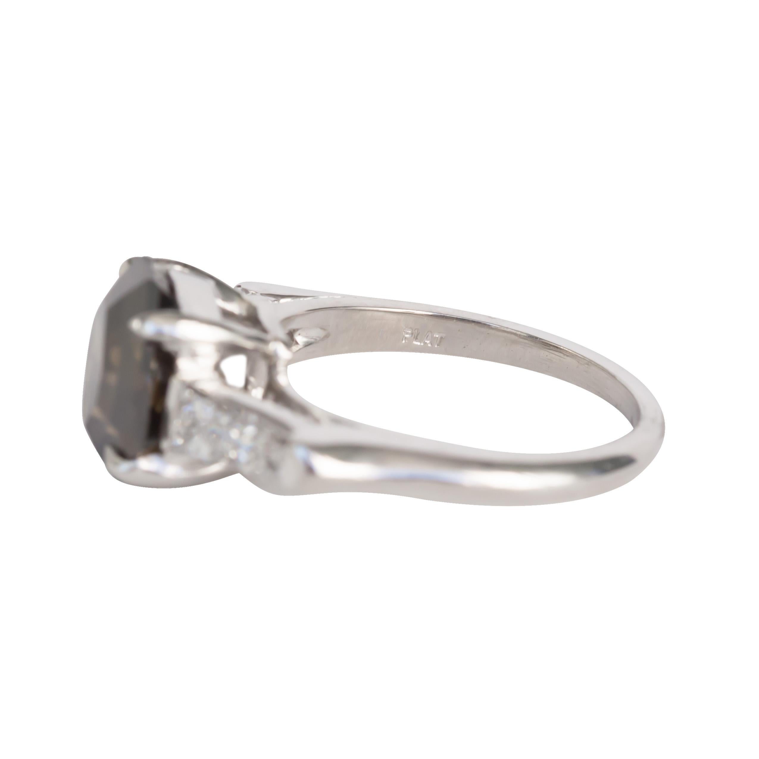 Women's or Men's GIA Certified 2.66 Carat Platinum Engagement Ring