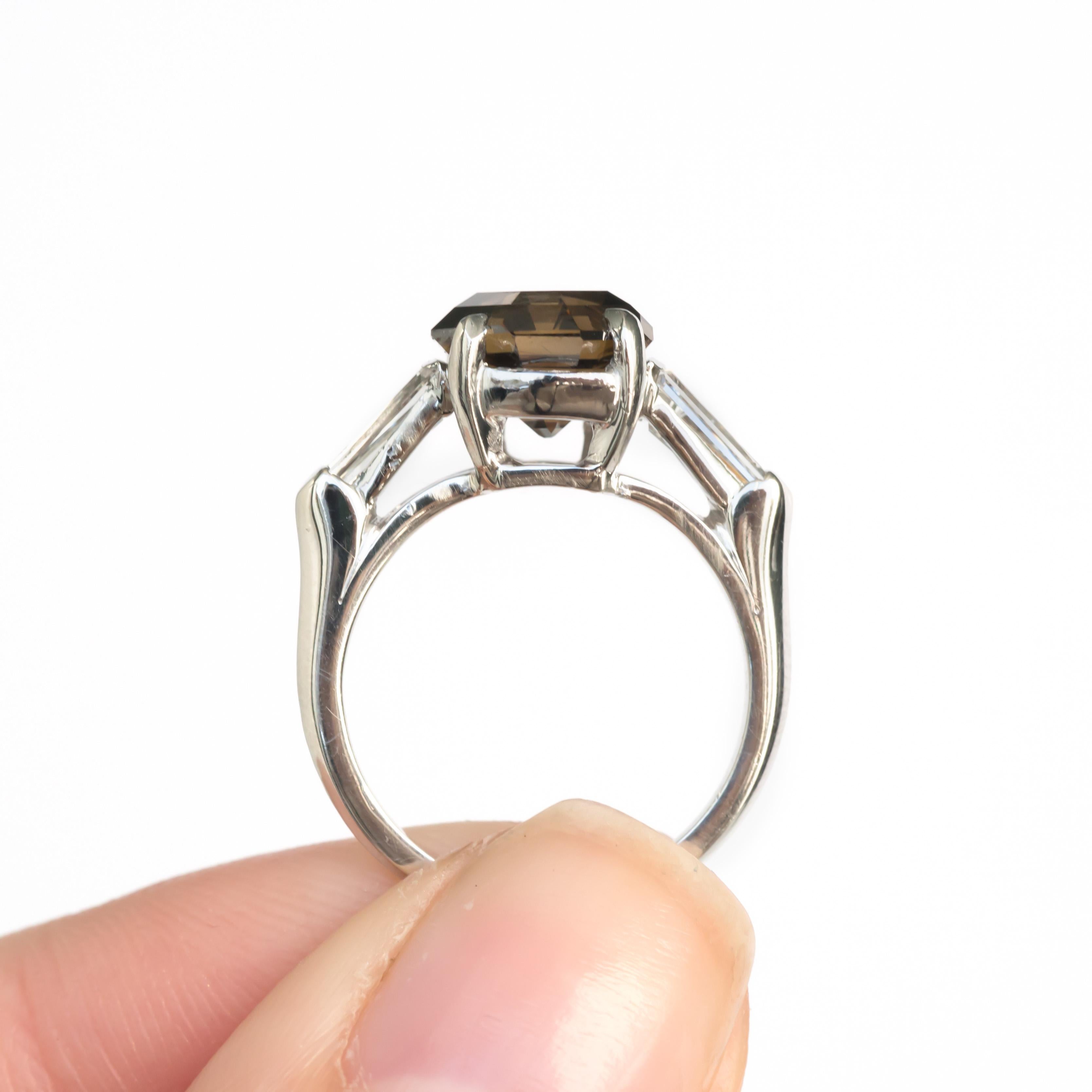 GIA Certified 2.66 Carat Platinum Engagement Ring 1