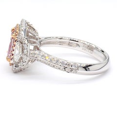 GIA Certified 2.67 Carat Fancy Pink Diamond Ring 18K Gold