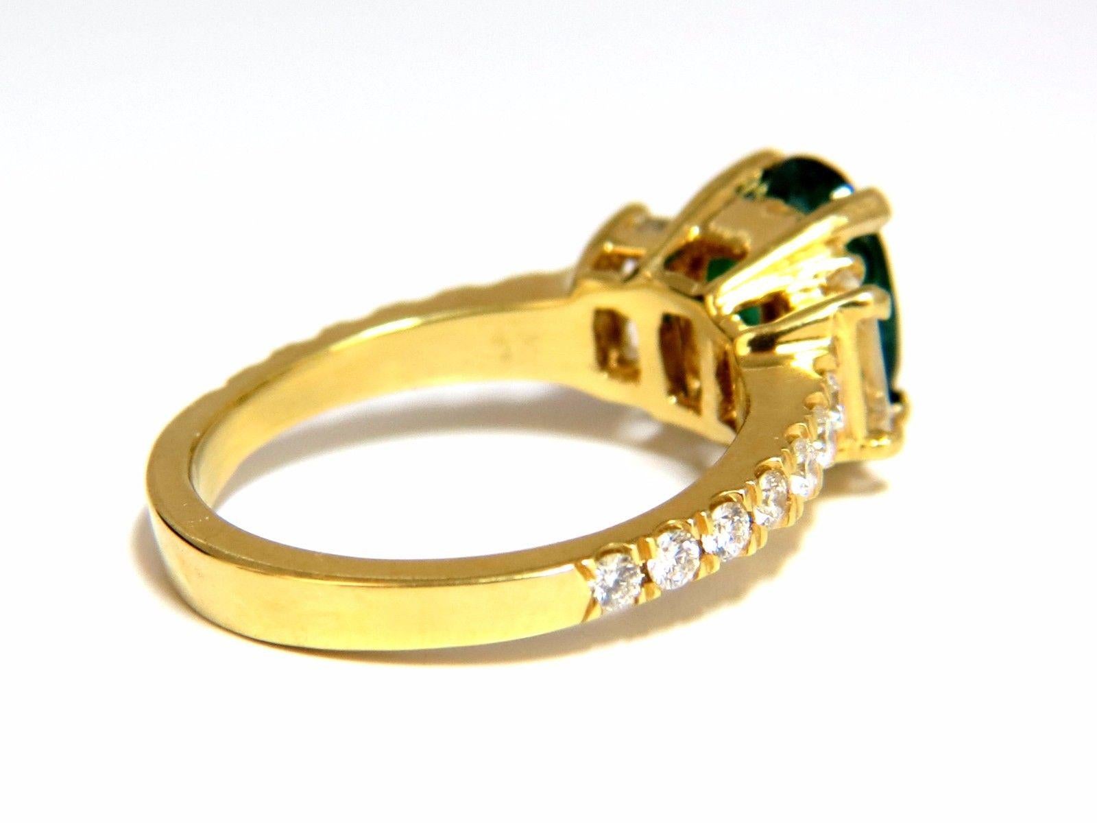 GIA Certified 2.68 Carat Natural Emerald Diamonds Ring 18 Karat 4