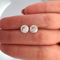 Orecchini con diamanti taglio euro vecchio certificati GIA da 2,68 carati