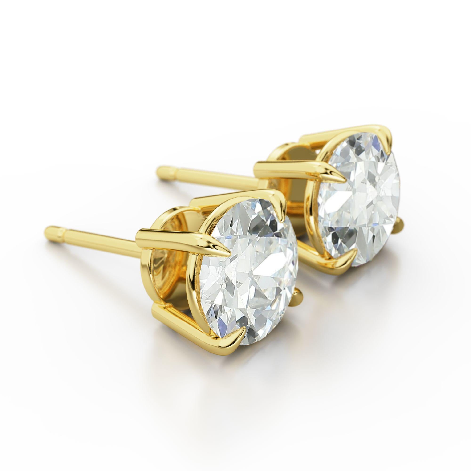 Moderne Boucles d'oreilles en diamant certifié GIA de 2,68 carats, taille ancienne Euro en vente