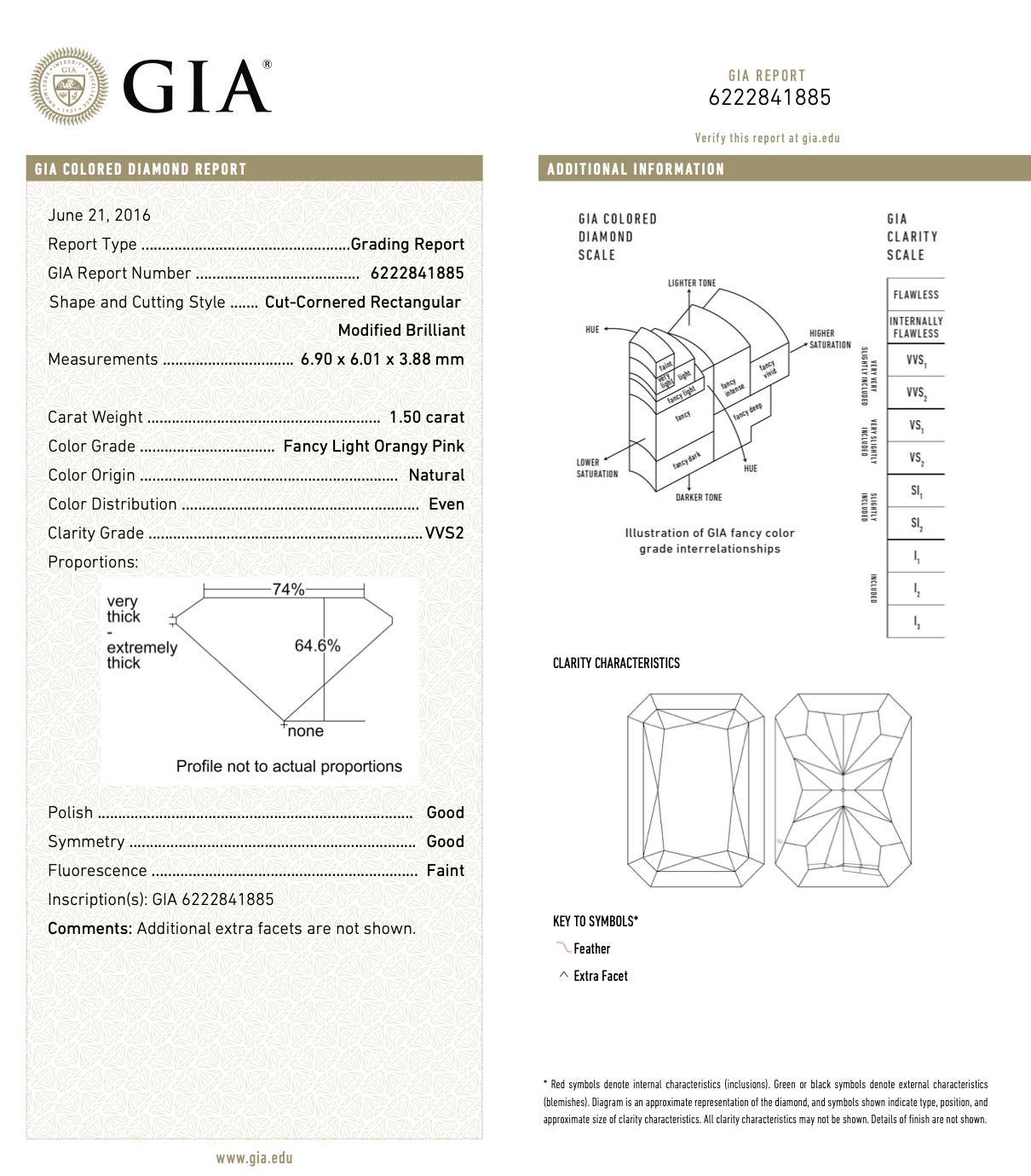 Women's GIA Certified 2.69 Carat Fancy Orangey Pink Diamond and Diamond Halo Ring For Sale
