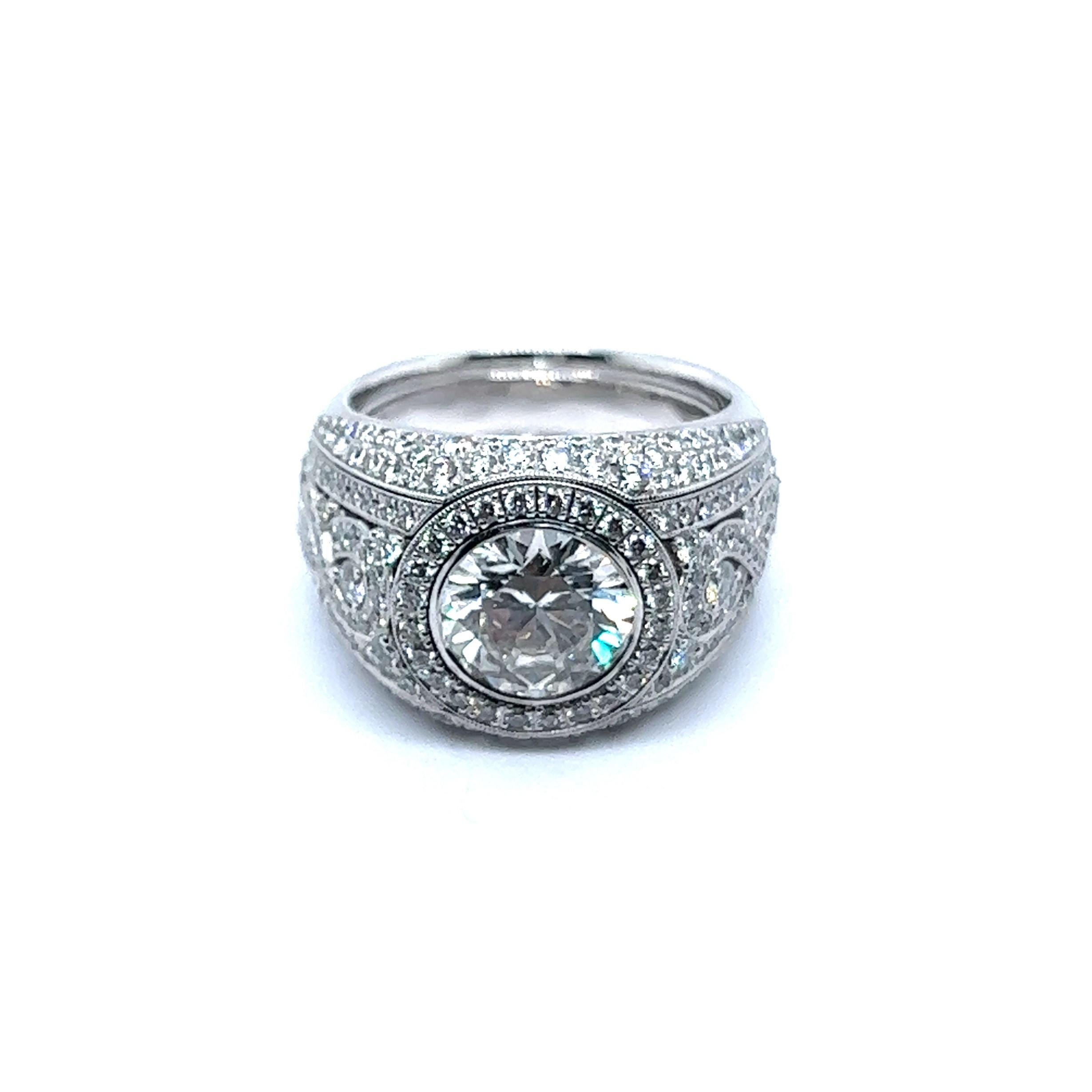 GIA Certified 2.69 Carat Diamond Ring in Platinum by Péclard For Sale 1