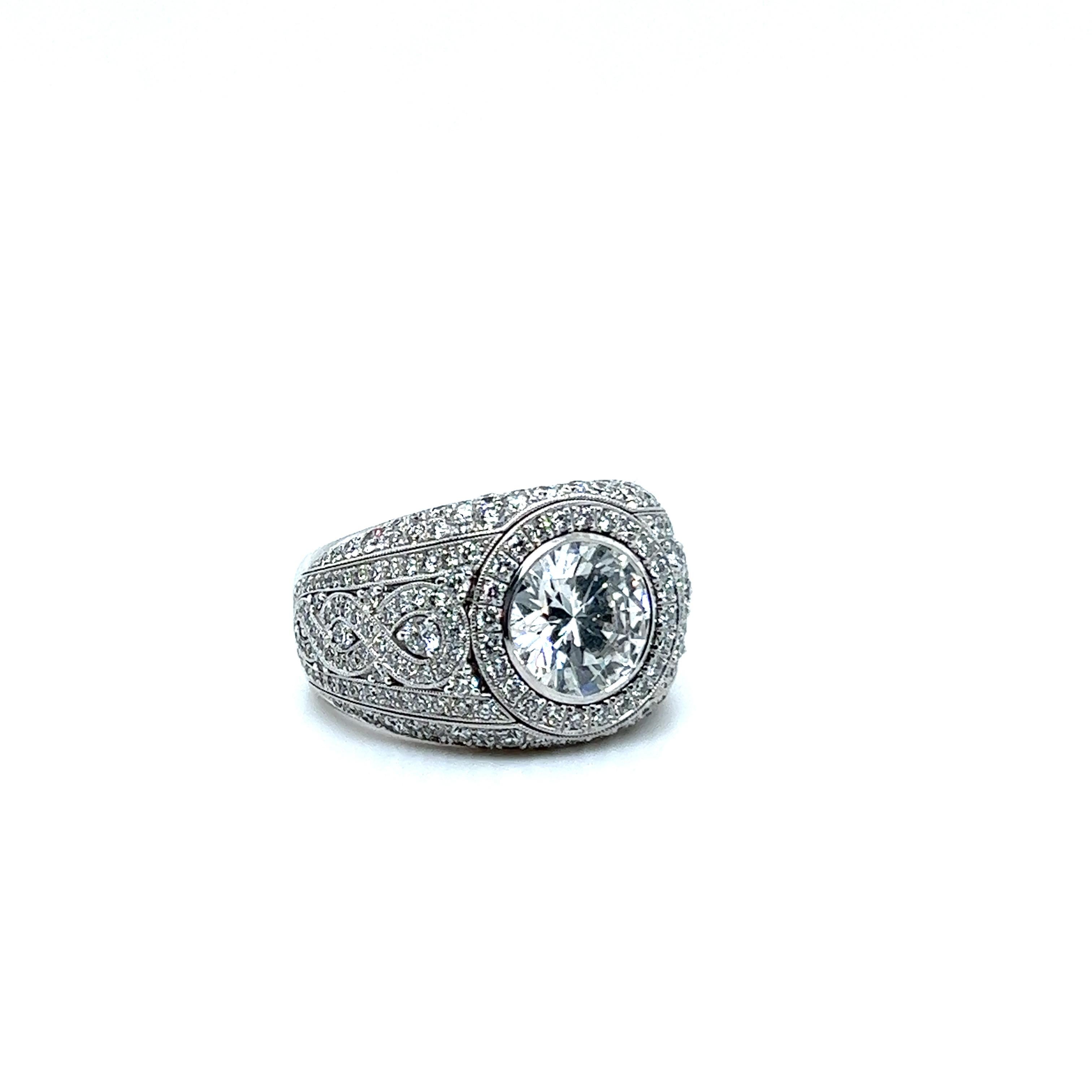 Modern GIA Certified 2.69 Carat Diamond Ring in Platinum by Péclard For Sale