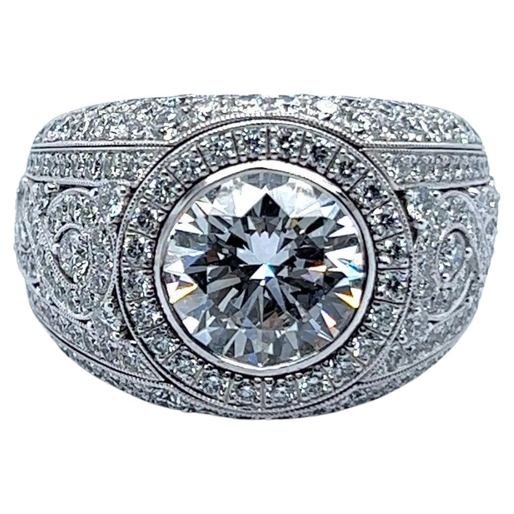 GIA Certified 2.69 Carat Diamond Ring in Platinum by Péclard For Sale