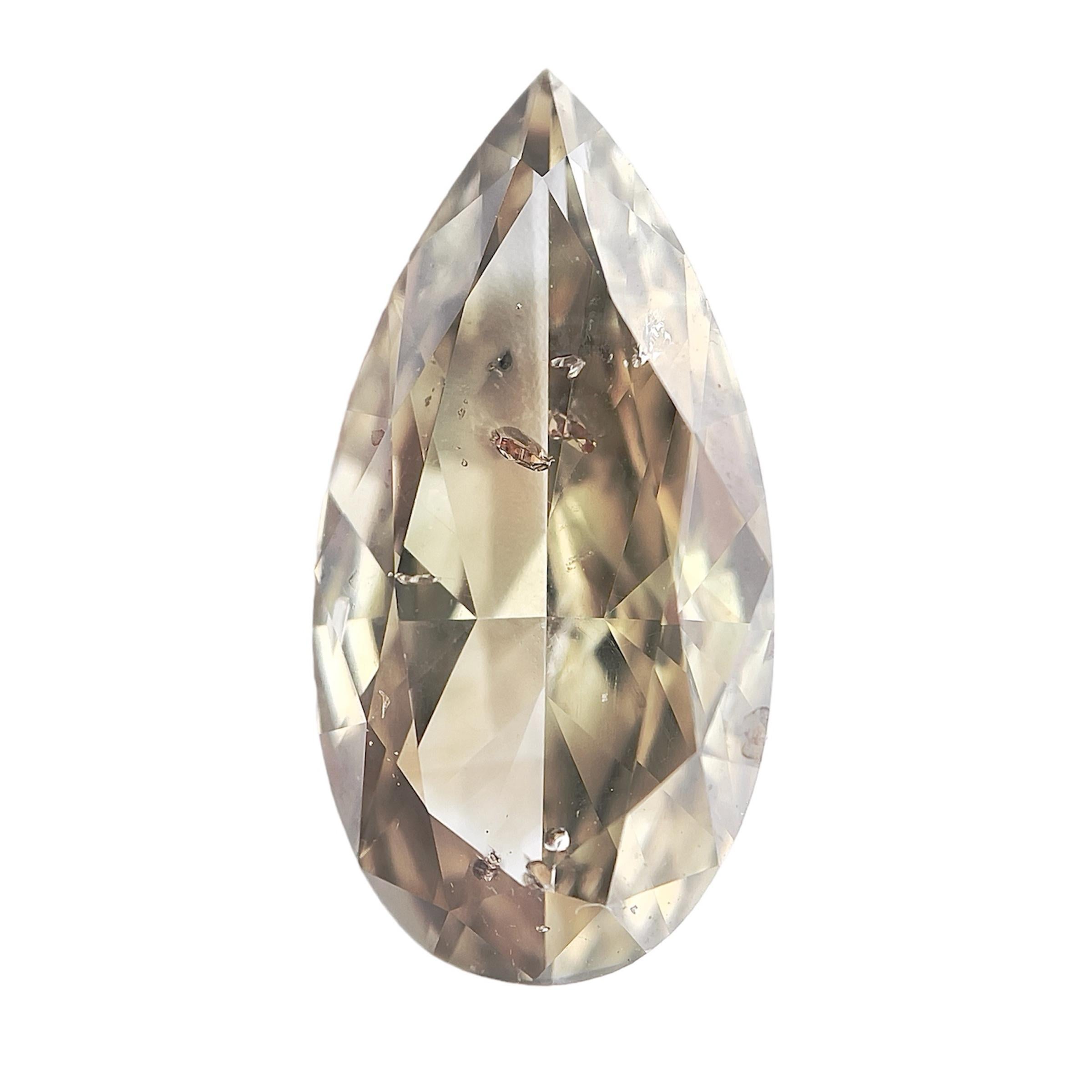 GIA zertifiziert 2,69ct Birne Chamäleon I1 natürlichen Diamant Pferdekopf Ring in 18k im Angebot 1