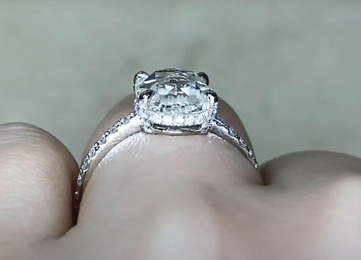 Bague de fiançailles en platine avec un diamant taille rose de 2,69 ct certifié par la GIA en vente 1